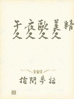 午夜欧美精品久久久久久封面