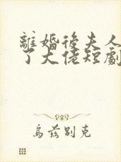 离婚后夫人她成了大佬短剧在哪看