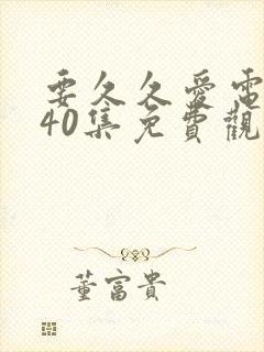 要久久爱电视剧40集免费观看完整版