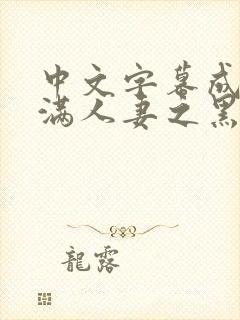 中文字幕成熟丰满人妻之黑人