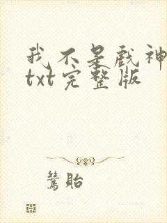 我不是戏神小说txt完整版封面