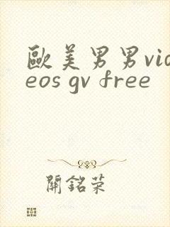欧美男男videos gv free