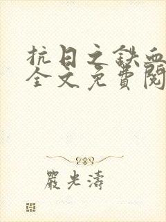 抗日之铁血英雄全文免费阅读