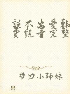 说不出爱韩剧免费观看完整版