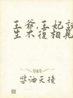 王爷,王妃说此生不复相见
