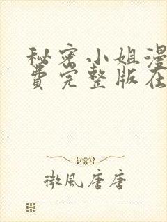 秘密小姐漫画免费完整版在线阅读