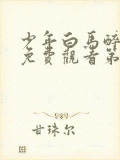少年白马醉春风免费观看第9集