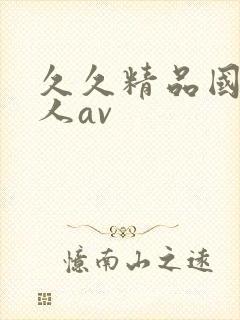 久久精品国产成人av