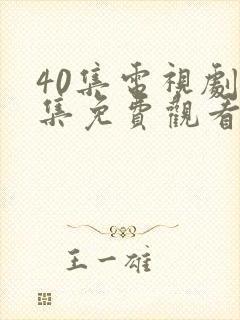 40集电视剧全集免费观看封面