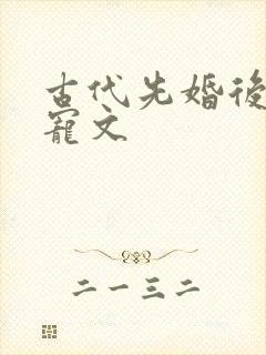 古代先婚后爱甜宠文