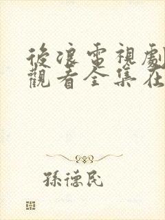 后浪电视剧免费观看全集在线播放封面