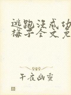 逃跑没成功by梅子全文免费阅读笔趣阁