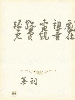 归路电视剧全集免费观看在线播放封面