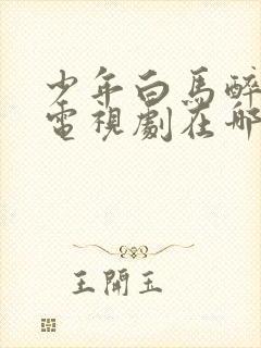 少年白马醉春风电视剧在哪个平台播放