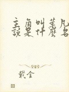 主角叫叶凡的小说是什么名字