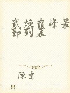 武炼巅峰最新章节列表
