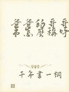 爸爸的哥哥和弟弟怎么称呼封面