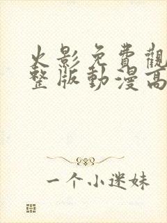 火影免费观看完整版动漫高清