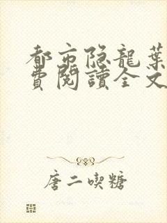 都市隐龙叶辰免费阅读全文无广告