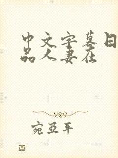 中文字幕日韩精品人妻在封面