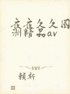 夜夜久久国产亚洲精品av