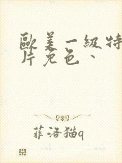 欧美一级特黄大片免色丶封面
