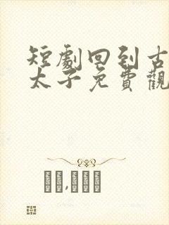 短剧回到古代当太子免费观看
