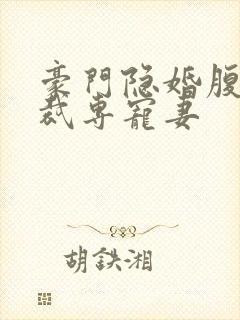 豪门隐婚腹黑总裁专宠妻