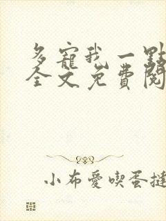 多宠我一点小说全文免费阅读