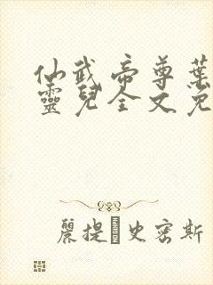 仙武帝尊叶辰楚灵儿全文免费封面