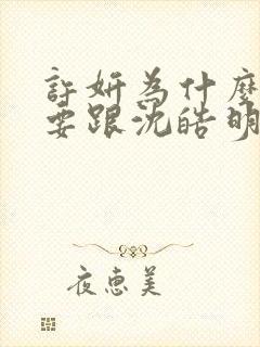 许妍为什么一定要跟沈皓明在一起封面
