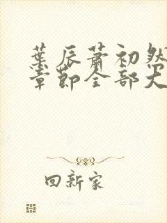 叶辰萧初然最新章节全部大结局