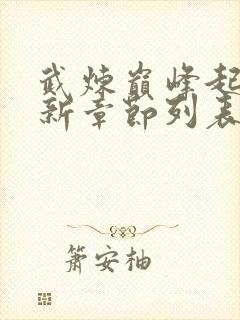 武炼巅峰起点最新章节列表