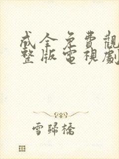 成全免费观看完整版电视剧高清