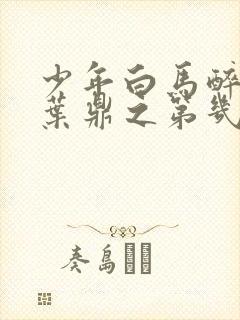 少年白马醉春风叶鼎之第几集下线