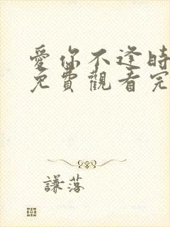 爱你不逢时短剧免费观看完整版封面