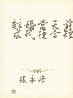 离婚当天前夫跪求我复合短剧免费