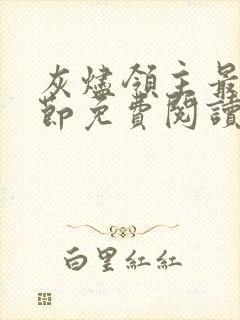 灰烬领主最新章节免费阅读封面