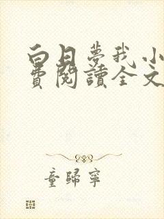 白日梦我小说免费阅读全文无删减