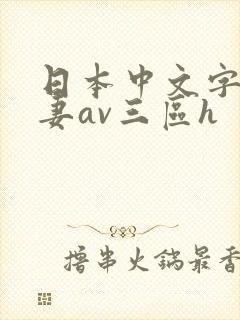 日本中文字幕人妻av三区h