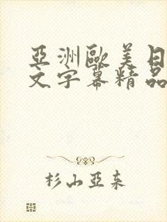 亚洲欧美日韩中文字幕精品国产