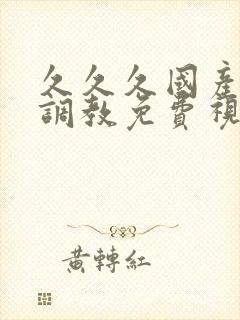 久久久国产精品调教免费视频