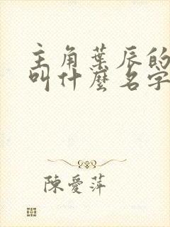 主角叶辰的小说叫什么名字封面