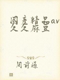 国产精品av久久久麻豆