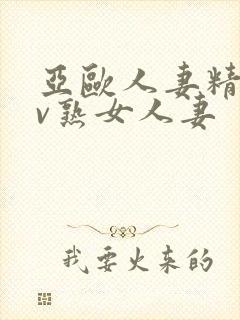 亚欧人妻精品av熟女人妻