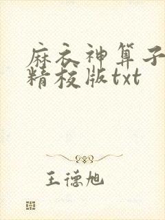 麻衣神算子完整精校版txt封面