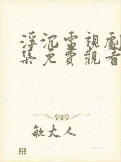 浮沉电视剧40集免费观看高清