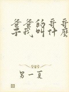 爸爸的哥哥的儿子我叫什么