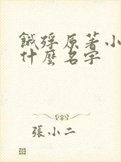 饿殍原著小说叫什么名字封面