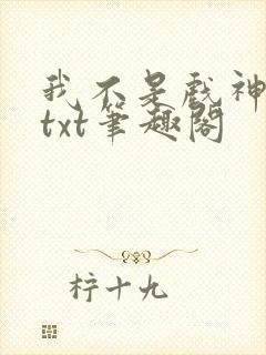 我不是戏神小说txt笔趣阁